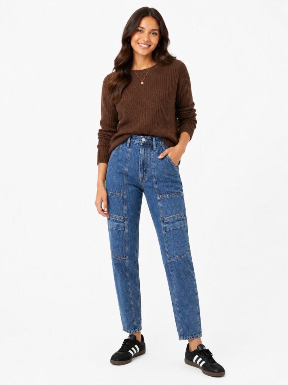 Agolde Cooper Cargo Blue Jeans Size 31 High Rise Easy Straight Organic Cotton